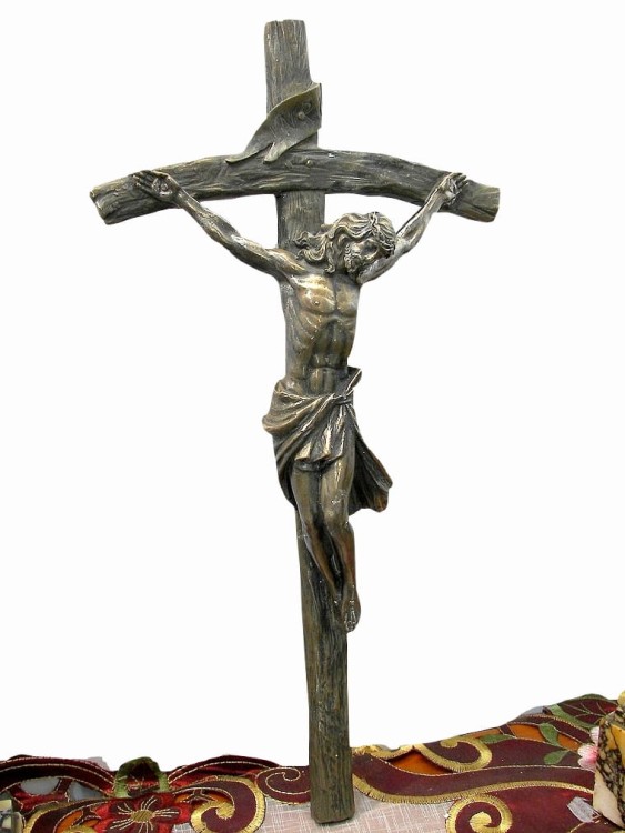 krucyfiks antykowany krzyż na ścianę na urodziny