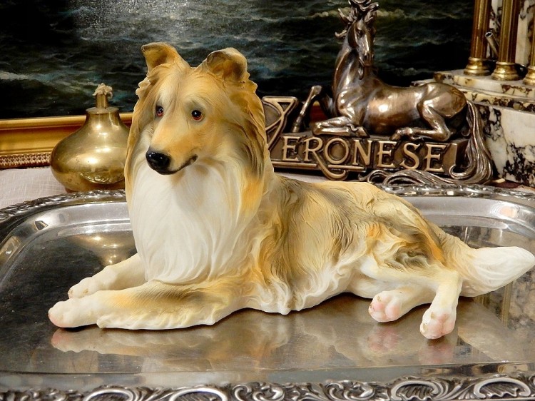 prezent dla psiarza figurka porcelanowa Collie długowłosy