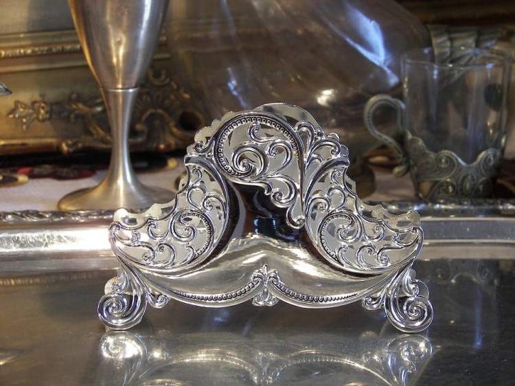 Serwetnik w stylu empire posrebrzany