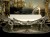 barokowy półmisek porcelanowy na cynowanym stelażu