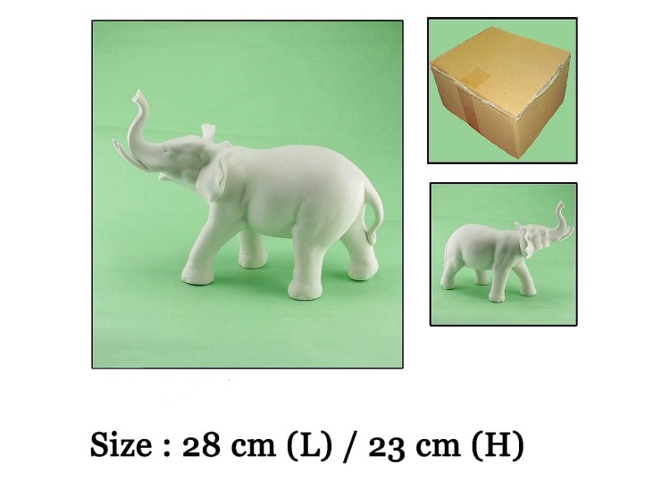 prezent słoń z białej porcelany