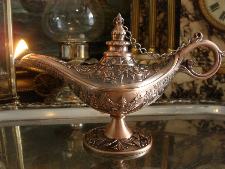 Niezwykły kaganek oliwny lampa Alladyna na prezent