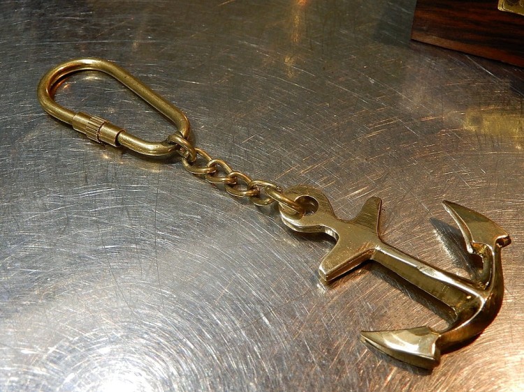 kotwica mosiężna breloczek do kluczy