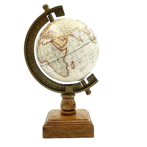 efektowny biały globus na prezent dla nauczyciela