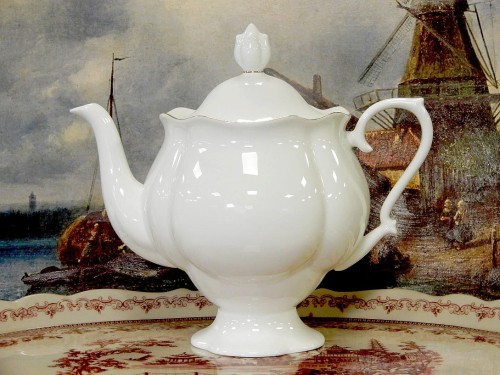 Porcelanowy dzbanek Imperial Porcelain Łomonosow 900 ml w stylu Maria Teresa do herbaty i eleganckiego stołu