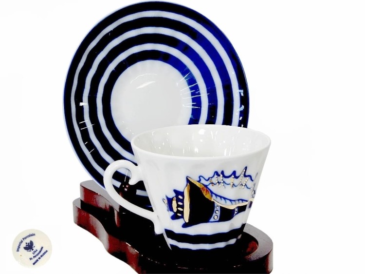 Filiżanka Porcelanowa z konchą i rozgwiazdą Manufaktura Łomonosow
