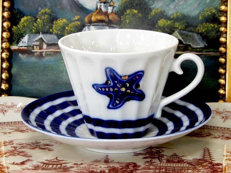 Filiżanka z Petersburga marynistycznym stylu Łomonosow