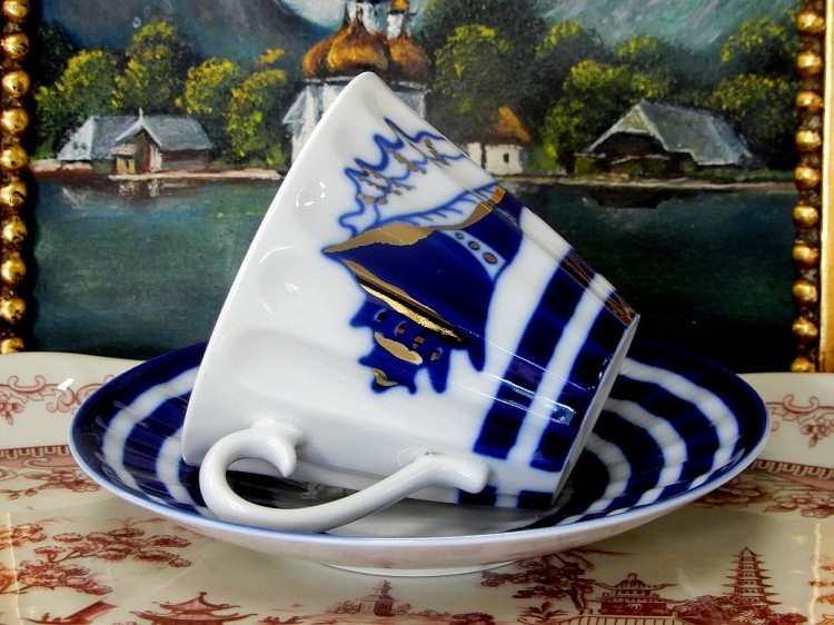 Filiżanka marynistyczna Imperial porcelaine Łomonosow