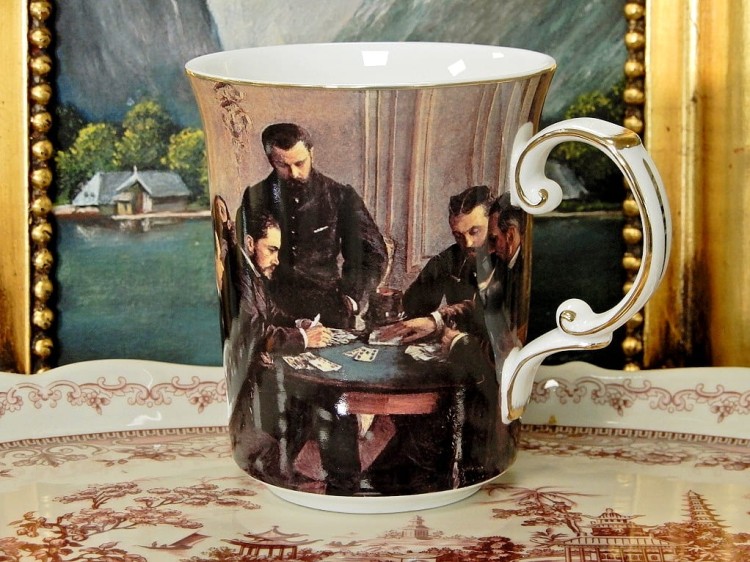 Porcelanowy kubek dla karciarza
