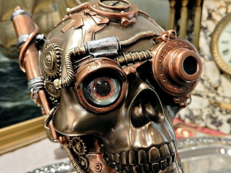 Prezent na Halloween czaszka steampunk od veronese