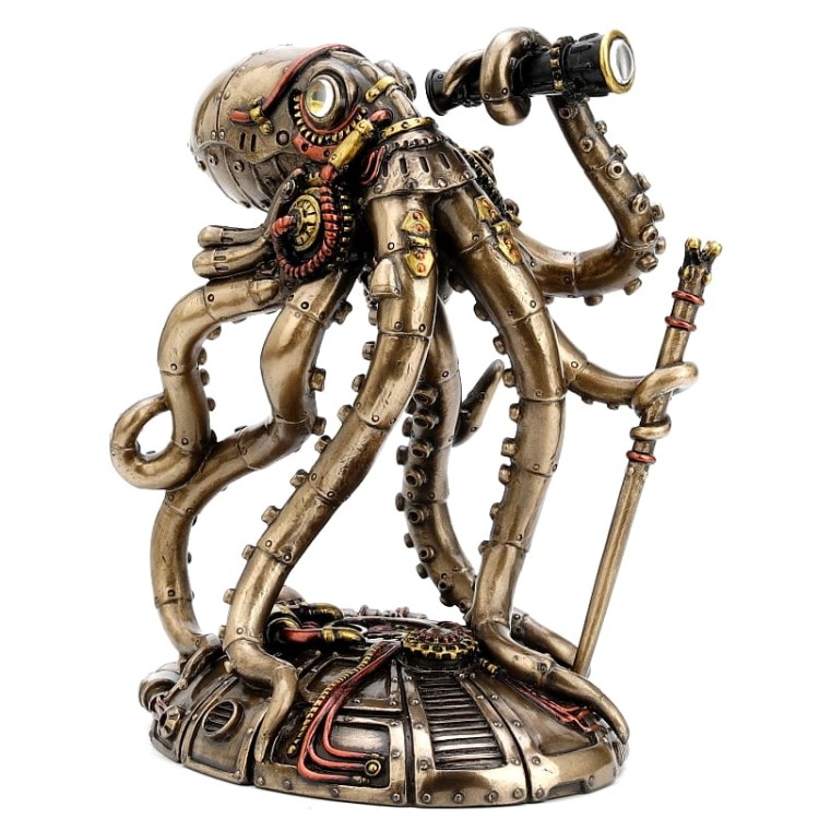 ośmiornica steampunk z lunetą i laską