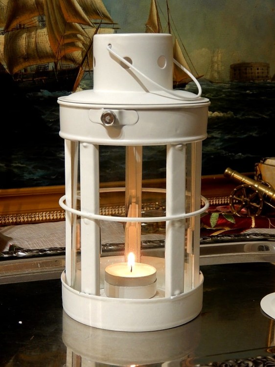 lampa świecznik i na olej metalowa