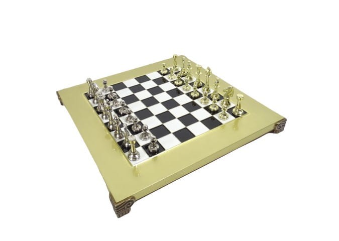 luksusowe szachy złote srebrne staunton na elegancki prezent