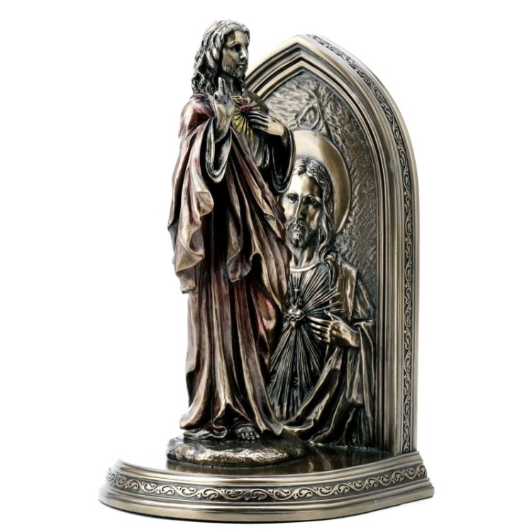 figura Jezusa z sercem podpórka  do książek dla księdza