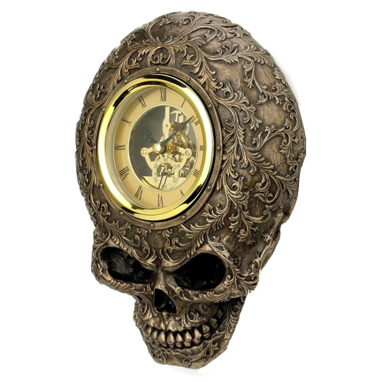 zegar z czaszką wiszący veronese dla chłopaka fana horrorów