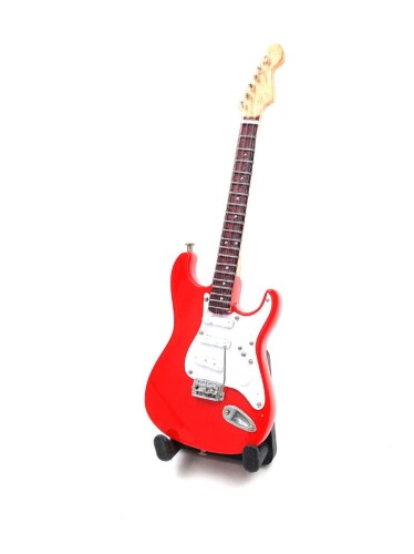Mini gitara w stylu Mark Knopfler z drewna mahoniowego, dekoracja dla gitarzysty i fana rockowej muzyki.