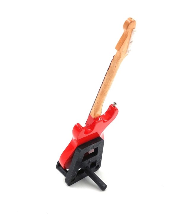 Ręcznie wykonana mini gitara w skali 1:6, stylowa ozdoba półki, biurka lub domowej kolekcji muzycznej.