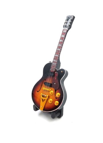 Mini gitara Elvis Presley z drewna mahoniowego, kolekcjonerska dekoracja dla fana rock and rolla i muzyki.