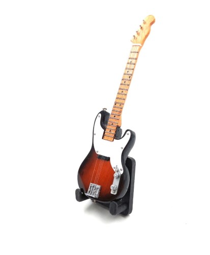 Mini gitara w stylu Sting z drewna mahoniowego, kolekcjonerska dekoracja dla gitarzysty i fana muzyki.