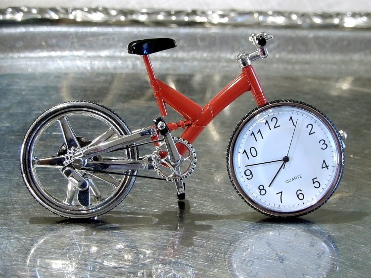 rower z zegarkiem