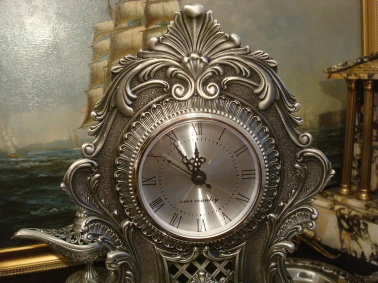 zegar barokowy, cynowy zegar