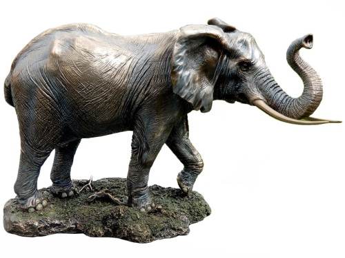 Duża figurka słonia Veronese 49 cm, realistyczna dekoracja do gabinetu i symbol siły oraz szczęścia