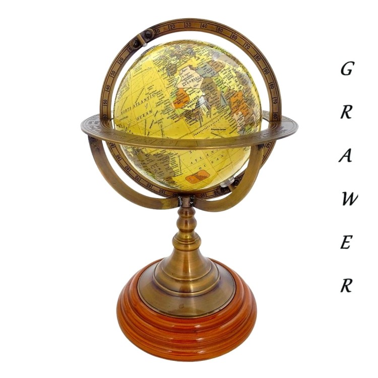 dekoracyjny globus mosiężny