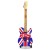Mini gitara z drewna mahoniowego ma około 27,5 cm wysokości i dekoracyjne rockowe wykończenie.