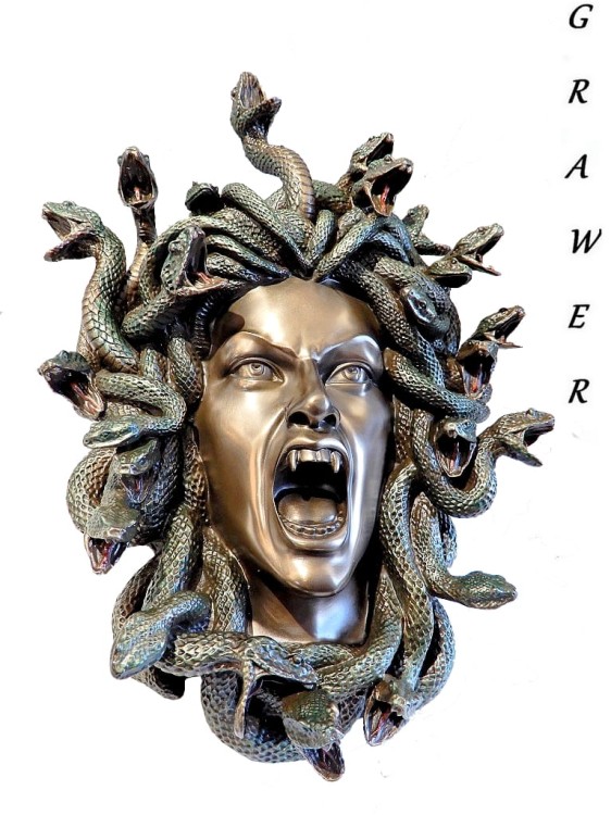 mitologiczna meduza maska na ścianę