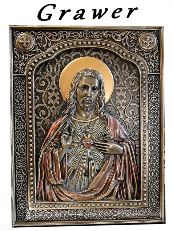 Replika ikony Jezus z Najświętszym Sercem, dekoracja dla wierzącej rodziny.