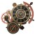 Zegar ścienny steampunk z astrolabium dekoracja dla miłośnika astronomii i podróży