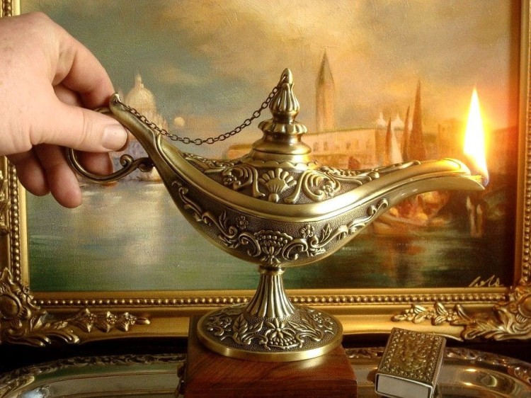 duża lampa Alladyna kaganek oliwny na prezent