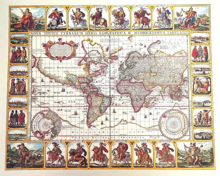 starożytna mapa na prezent