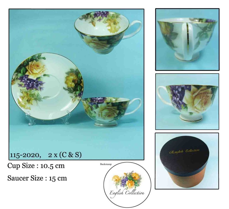 115-2020 herbaciane róże filiżanki porcelanowe