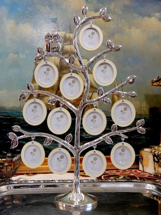 posrebrzane drzewko genealogiczne
