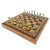 Szachy Italfama N035 28 × 28 cm z metalowymi figurami i szachownicą stylizowaną na starą mapę