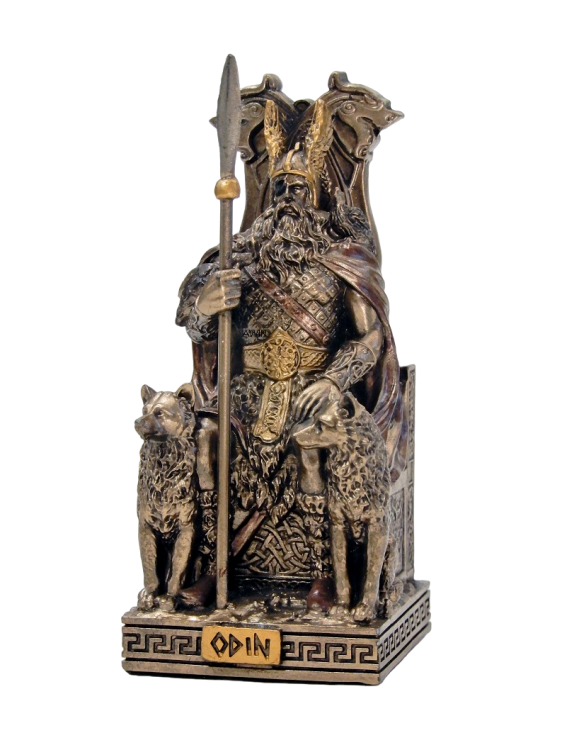 Odyn na tronie z psami