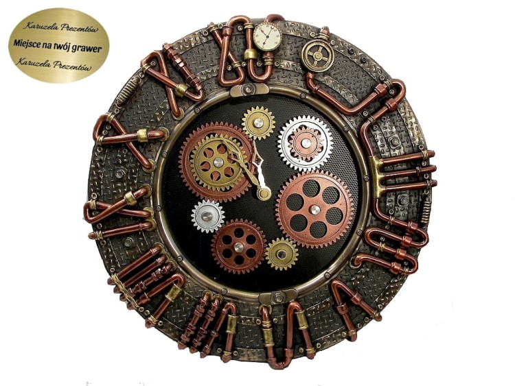 zegar na ścianę prezent na urodziny w stylu steampunk
