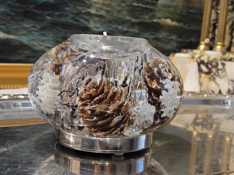 oryginalny świecznik zamrożona zima