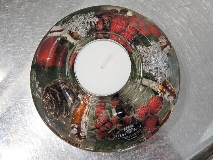 zima w szkle świecznik na święta