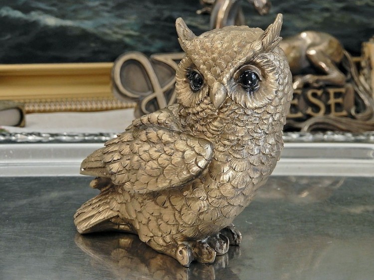 złota sowa figurka