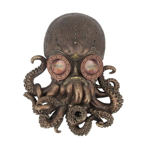 Płaskorzeźba bojowa ośmiornica w goglach Steampunk Veronese na ścianę