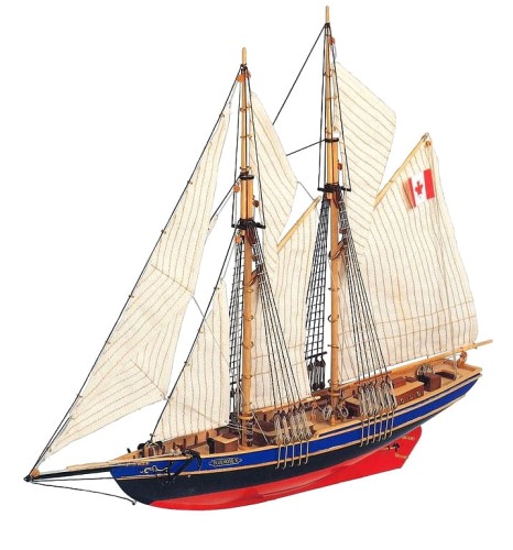 Model szkunera Bluenose II z drewna do samodzielnego składania dla modelarza