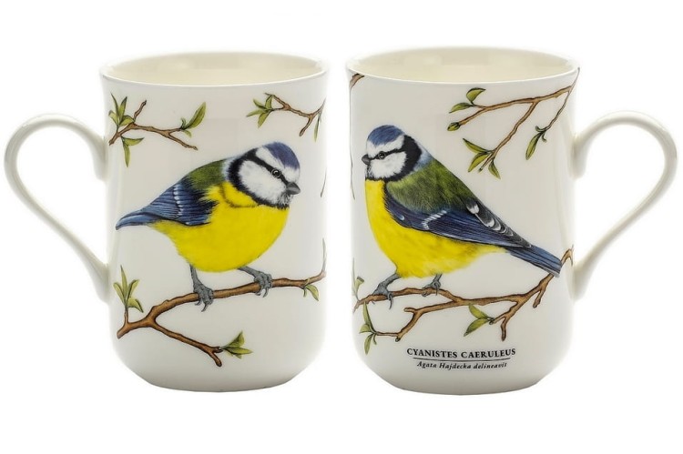 kubek porcelanowy z sikorką modrą