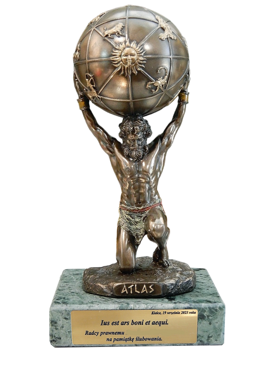 atlas z kulą ziemską na prezent