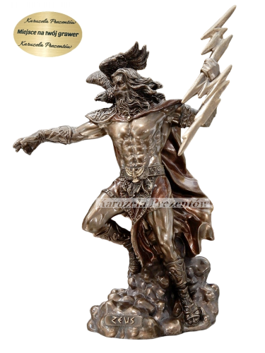 Zeus gromowładny Veronese z piorunem w dłoni, kolekcjonerska figurka inspirowana mitologią grecką.