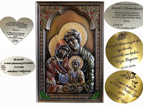Ikona Świętej Rodziny Veronese z Maryją, Józefem i Dzieciątkiem Jezus.