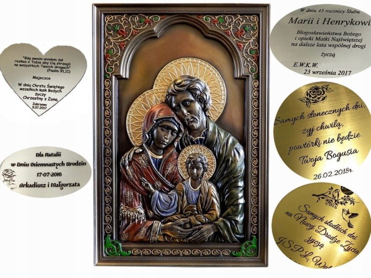 Ikona Świętej Rodziny Veronese z Maryją, Józefem i Dzieciątkiem Jezus.