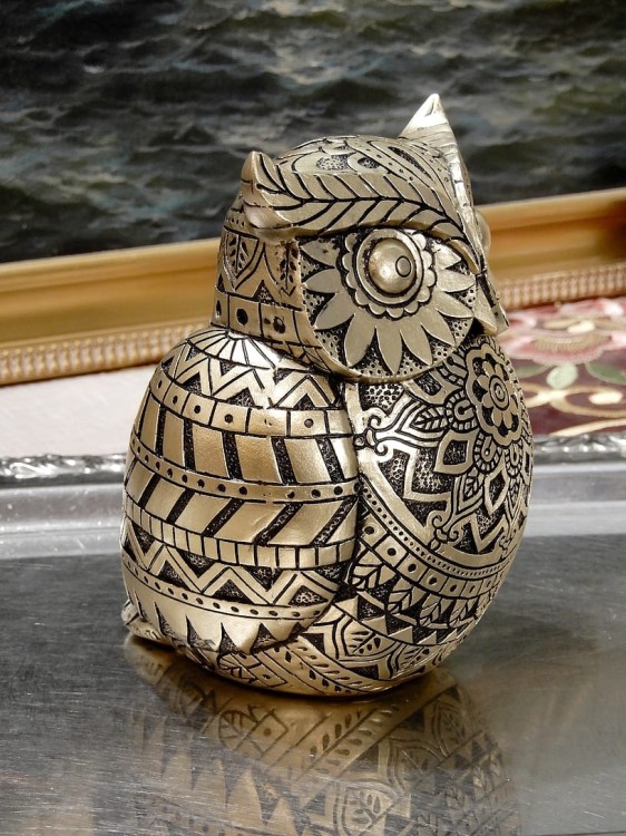 sowa na szczęście figurka