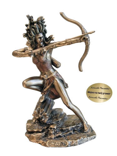 Meduza z łukiem Veronese, ręcznie malowana figurka inspirowana mitologią grecką i legendą o najmłodszej Gorgonie.